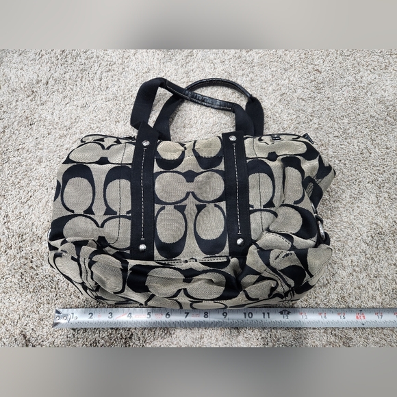Coach Tote in Black and Gray Signature Print - Picture 3 of 6